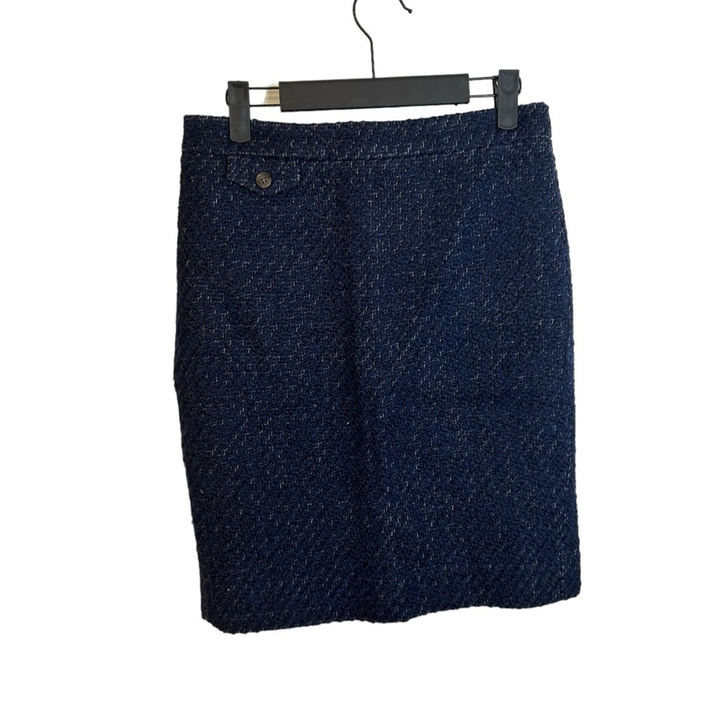 J.Crew Navy Blue Wool Pencil Skirt